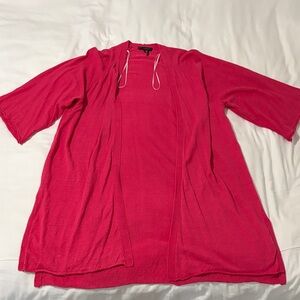 Donna Karan Fuchsia Open Tunic Cardigan